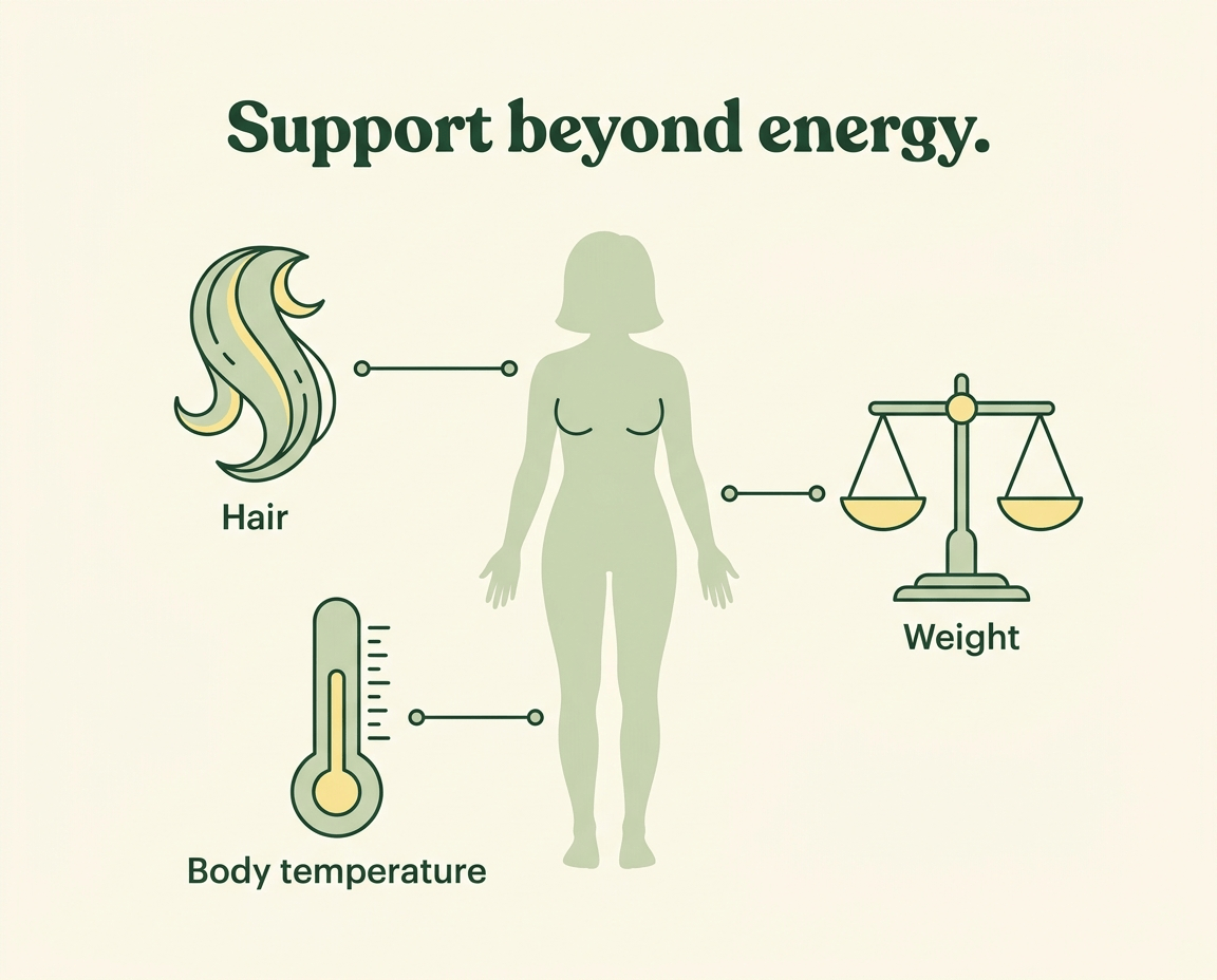 Supports hair, weight and body regulation.